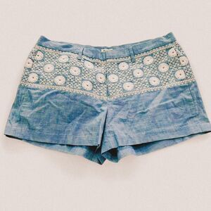 Madewell Sunstitch Chambray Embroidered Indie Boho Mini Shorts – Size 4